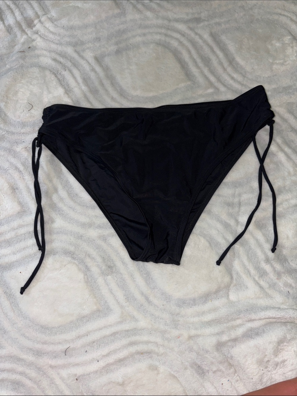 Cupshe Black Tie-Side Bikini Bottoms